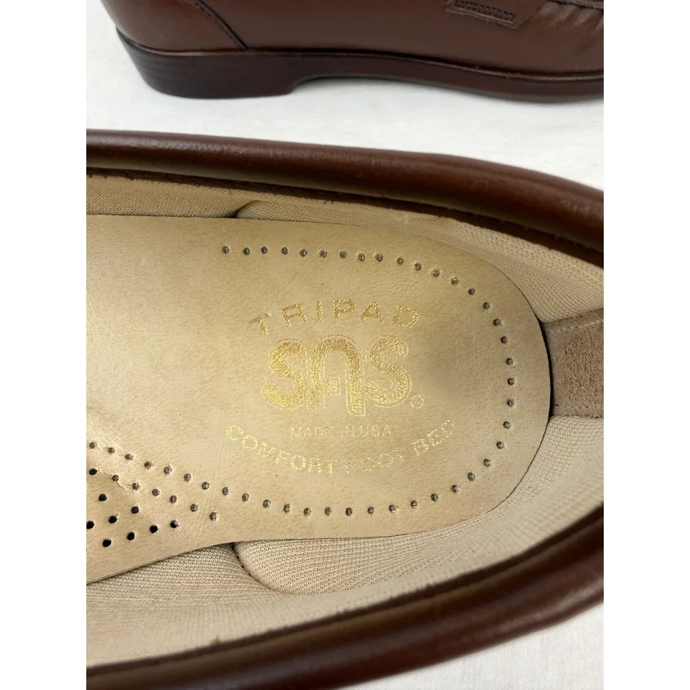 SAS Womens Penny Loafers Brown Leather Tripad Comfort Shoes 8.5 M‎ Made in USA